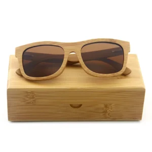 Custom logo High Quality Classic 100% Wood Sunglasses Bamboo Uv400 Man Woman square Frame Wooden Sunglasses