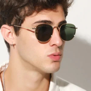 Custom logo UV400 Protection Fashion Designer Metal Frame Round Retro Sunglasses Retro Women Men’s Sunglasses