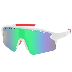 Customizable Half Frame Sunglasses for Men White PC Material for Outdoor Sports Cycling Running Baseball Bike Riding