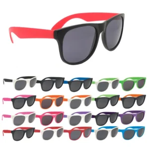 Customizable Logo Classic Wayfarer Sunglasses Assorted Bright Colors UV Protection Outdoor Travel Sun Glasses