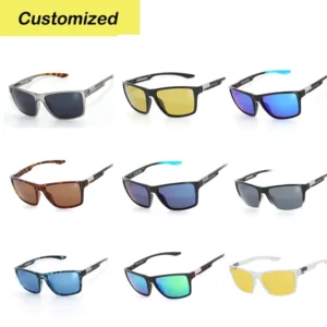 Customizable Style Stylish Trendy TR90 Full Rim Sunglasses Glossy TR Frame Light Weight UV400 Polarized TAC Lens Daily