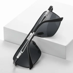 Customize Polarized Men UV400 Anti-Glare Square Driving Shades Vintage Fashion Custom Logo Metal Frame TAC Lenses