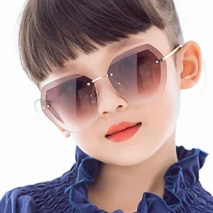 Customized Cool Frameless Sunglasses Fashionable Polygonal Children’s Sunglasses Sun Shading