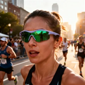 Customized Cross Border Men’s Women’s Colorful Fashion TR90 Semi Rimless Outdoor Windproof Sports Running Cycling Sunglasses