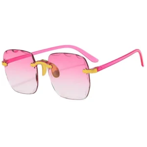 Customized Logo Rimless PC Lenses Sunglasses UV400 Oversized