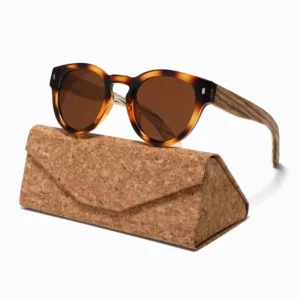Customized Logo Unisex Wood Sunglasses with Polarized Lenses Fashion High Quality Round Frame Sun Glasses for Women