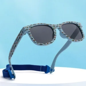 Customized New Fashion Kids Polarized Sunglasses UV400 Lenses Soft Silicone Colorful Style for Boys and Girls with Red Frame