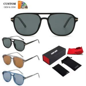 Customized logo Oversized Sunglasses UV400 TAC Lens PC+CP Frame Shuangqiao Sunglasses
