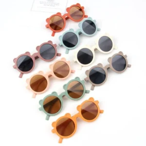 Cute Bear Round Sunglasses for Girls and Boys Kids Sun Glasses Shades Children’s Fashion Accessory