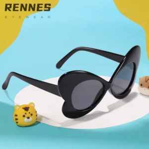 Cute Butterfly Frame Full Rim Outdoor Sun Shades UV400 Candy Color Black for Unisex PC Material