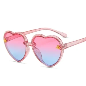Cute Heart Rimless Glasses Sunglasses for Children Kids Gray Pink Red Lenses Fashion Boys Girls Sports Sunglasses
