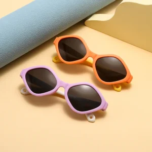 Cute Multicolor Kids Sunglasses Summer UV400 Sunshade Sun Glasses Boys&Girls Baby Rectangular Silicone Frame Designer Sunglasses