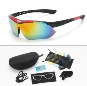 Cycling Sunglass Outdoor Bicycle Glasses HD Eyewear Fishing Hiking Polarized Five Piece Set Sports Sunglasses