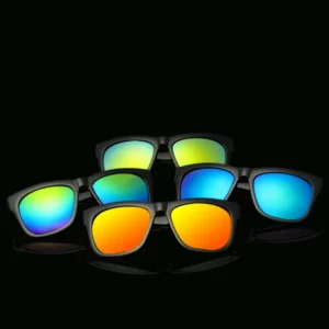 D8001 Unisex Driving Glasses, Retro Black Frame Large Square Sunglasses