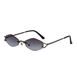 DG 98210 Stylish Rimless Glasses Diamond Shaped Frame Sunglasses for Women Trendy Street Photography PC Sunglasses