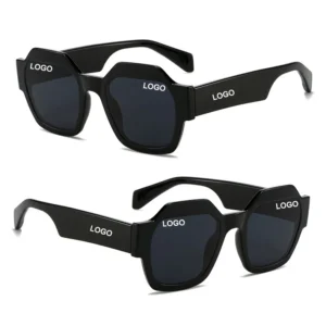 DL Fashion Polygon Brown PC UV400 Hexagon Women Square Sunglasses Custom Logo Unisex Shades