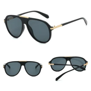 DL Glasses Large Plastic Frame Retro Pilot Fashion Sunglasses