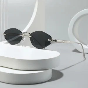 DL Glasses Metal Frameless Men’s and Women’s Diamond Sunglasses