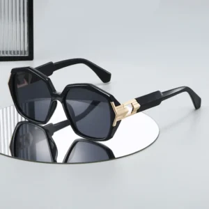 DL Glasses New Fashion Polygon Large Frame Women Plastic Sunglasses