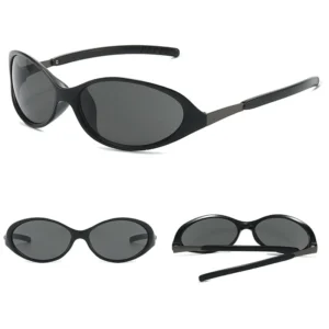 DL Glasses Oval Plastic Frame Outdoor Sports Cycling Alien Sunglasses
