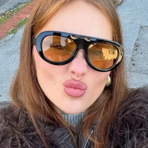 DL Glasses Oval Plastic Frame UV Resistant Women’s Fashion Sunglasses