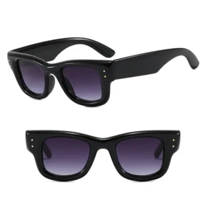 DL Glasses Rice Nail Square Plastic Frame Yellow Lens Women Men Unisex Fashion Shades Sunglasses