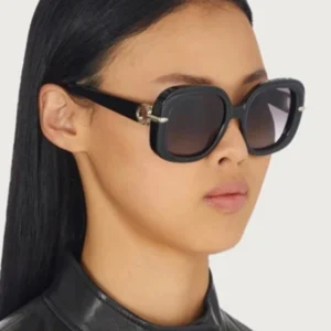 DL Glasses Vintage Large Square Plastic Frame Fashion Women Sunglasses