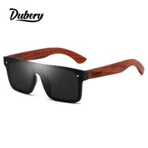 DUBERY Arrivals Boho Wooden Sunglasses for Unisex Adults Eco Friendly Flame Blue Lens D219 UV400 Wood Sunglasses