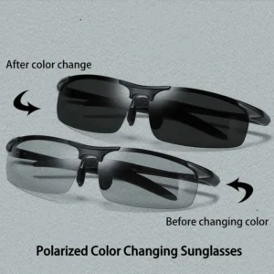 Day Night Polarized Metal Photochromic UV Protection Sunglasses for Men and Women