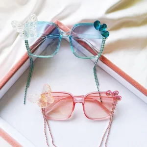 Dazgirl Sparkle Tassel Heart Shape UV400 Protection Resin Frame Kids Fashion Sunglasses Party