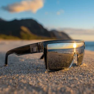 Designer ANSI Z87.1 Polarized UV400 Full Rim Cycling Safety Sunglasses Custom Logo Oversized Shield Mirror Men