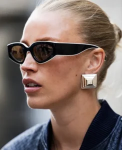 Designer Cat Eye Polarized Sunglasses for Women High Quality Double Color Frame Rectangle Acetate Material UV400 Sun