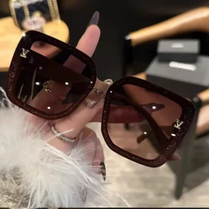 Designer Light Luxury High end Fashion UV400 Full Rim Square Sunglasses Women’s Driving Polarized Outdoor Beach Gift Use