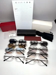 Designer Sunglasses Unisex Boxed Rimless Diamond Cutting Luxury UV400 Protection Lightweight Durable