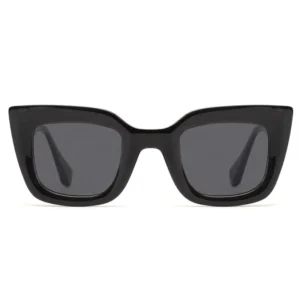 Designer Thick Acetate Polarized Cat Eye Sunglasses Custom Logo Tea Brown Black Gray Shades for Men Women UV400