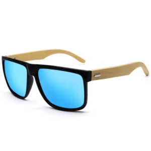 Designer Wooden Sunglasses for Men Square Black Bamboo Oversized Shades with Polarized UV400 Tac Lenses Custom Logo Sun Glasses