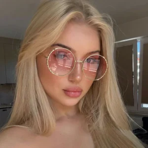 Designer Y2K Round UV400 Ladies Sun Glasses with Manufacturer Supplier Metal Sunglasses Women