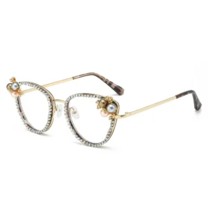 Diamond encrusted New Fashion Metal Sunglasses High grade Polarized Sunglasses Ins Wind Shade Sunscreen Sunglasses