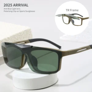 Dot 8563 Spring TR90 Optical Prescription Eyewear Frames Fashionable Polarized Clip-On Sports Sunglasses Tac Lenses UV