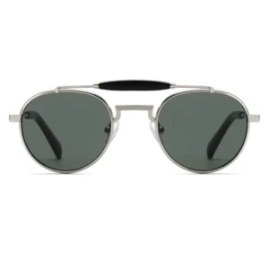 Double Bridge Metal Round Frame Sunglasses Fashion Pilot Design High Quality Factory