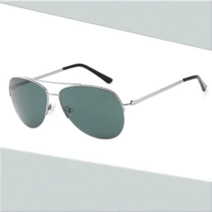 Double Bridge Metal Sunglasses with Retro Styling and Gradient Lenses for Driving and Travel