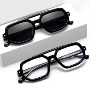 Double Bridge Sunglasses UV400 Lightweight Plastic Frame