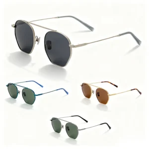 Double Layer Pilot Sunglasses Semi Titanium Frame Classic Design Sun Glasses for Men Women