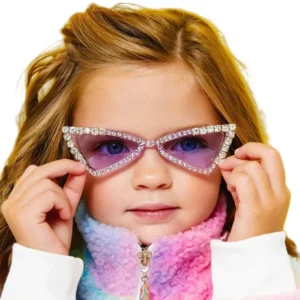Dreamy Sunglasses for Girls Dazzling Crystals Kids Sun Glasses with UV Protection Sparkling Fashion Gift