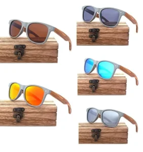 Dropship Plastic Frame Wood Bamboo Rim Full Rim Light Weight Comfortable Polarized Sunglasses Shade Treehut Panda Tint