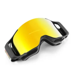 Dual Layer Sports Eyewear Anti Fog Motorcycle Goggles Heated System Magnetic Lens Side Buckle Snow Ski Goggles Scratch