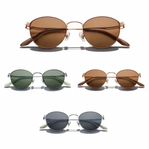 Durable Half Titanium Slim Oval Full Rim Fashion Sunglasses Eyewear for Beach Holiday ODM Bulk Order