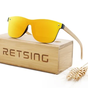 Durable Spring Hinge Made to Order Logo Wooden Sunglasses One Piece Lens for Street Style and Weekend Picnics