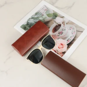 E88 ES1215 Retro Custom Semi Hard Solid Sunglasses Box Lightweight Pressure Resistant Shockproof Fashionable Portable Case