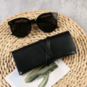 E88 PU Leather Semi Hard Fashionable Glasses Case Anti Pressure Anti Drop Myopia and Sunglasses Storage Box Model EC3032